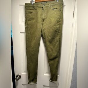 EXPRESS 34x32 Slim Hyper-stretch Olive Pants LIKE NEW